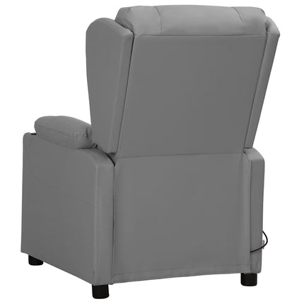 Massagefåtölj grå konstläder