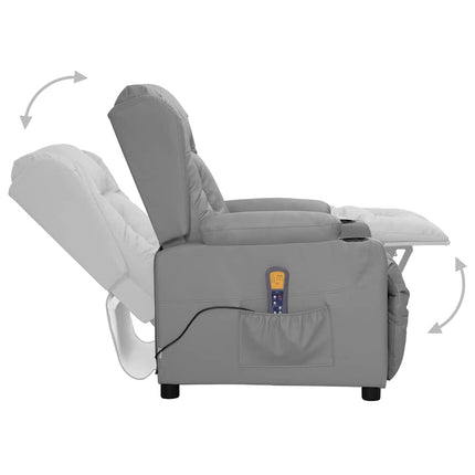 Massagefåtölj grå konstläder