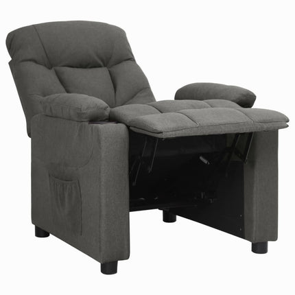 Reclinerfåtölj mörkgrå tyg