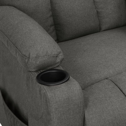 Reclinerfåtölj mörkgrå tyg