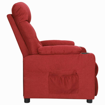 Reclinerfåtölj vinröd tyg