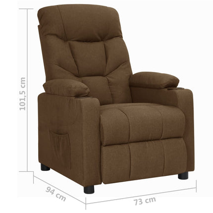 Reclinerfåtölj brun tyg