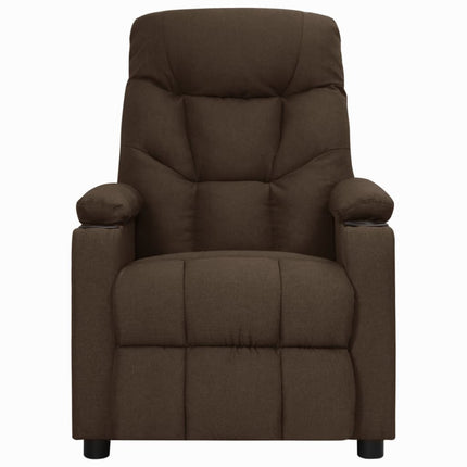 Reclinerfåtölj mörkbrun tyg