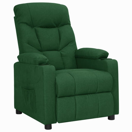 Reclinerfåtölj mörkgrön tyg
