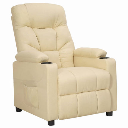 Reclinerfåtölj gräddvit tyg