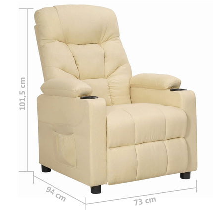 Reclinerfåtölj gräddvit tyg