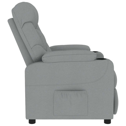 Massagefåtölj ljusgrå tyg
