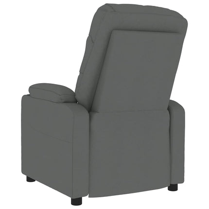 Massagefåtölj mörkgrå tyg