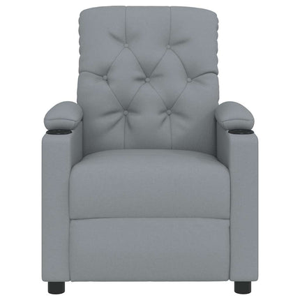 Reclinerfåtölj ljusgrå tyg