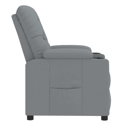 Reclinerfåtölj ljusgrå tyg