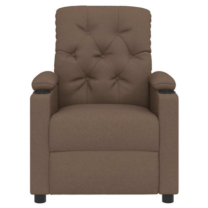 Reclinerfåtölj brun tyg