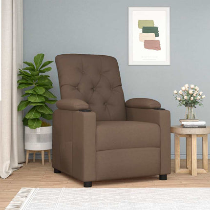 Reclinerfåtölj brun tyg