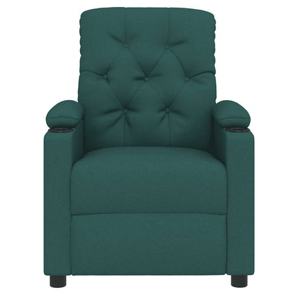 Reclinerfåtölj mörkgrön tyg