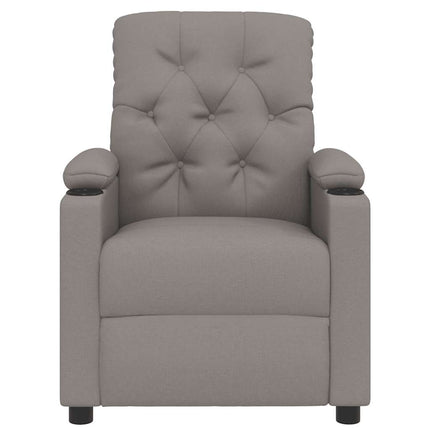Massagefåtölj taupe tyg