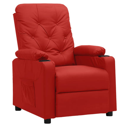 Reclinerfåtölj vinröd konstläder