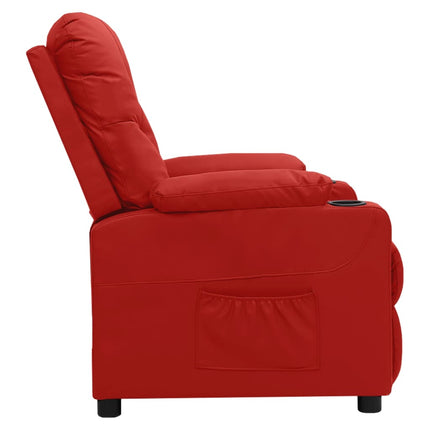 Reclinerfåtölj vinröd konstläder