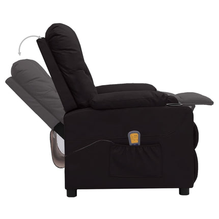 Massagefåtölj svart konstläder