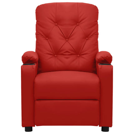Massagefåtölj vinröd konstläder
