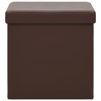 Hopfällbara förvaringspallar 2 st brun PVC