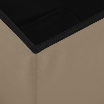 Hopfällbara förvaringspallar 2 st cappuccino PVC