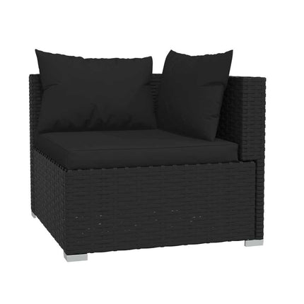 Loungegrupp för trädgården med dynor 4 delar svart konstrotting