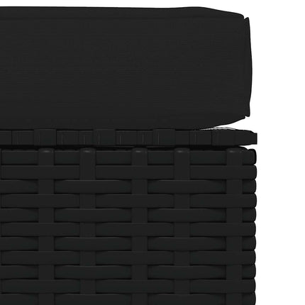 Fotpall med dyna konstrotting svart 70x70x30 cm
