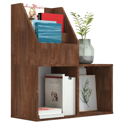 Tidningsställ för barn brun ek 71x30x78,5 cm konstruerat trä