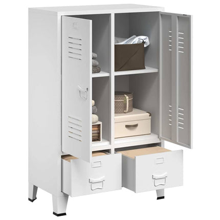 Industriell garderob vit 67x35x107 cm stål