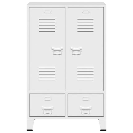 Industriell garderob vit 67x35x107 cm stål