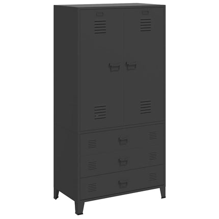 Garderob industriell svart 90x50x180 cm metall