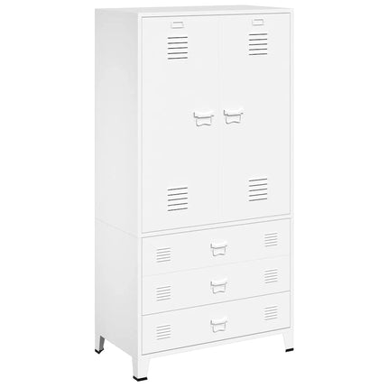 Garderob industriell vit 90x50x180 cm metall