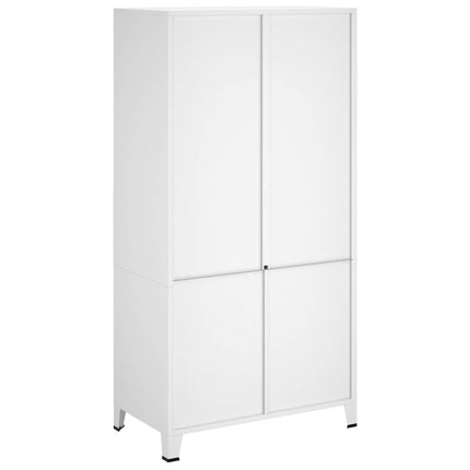 Garderob industriell vit 90x50x180 cm metall