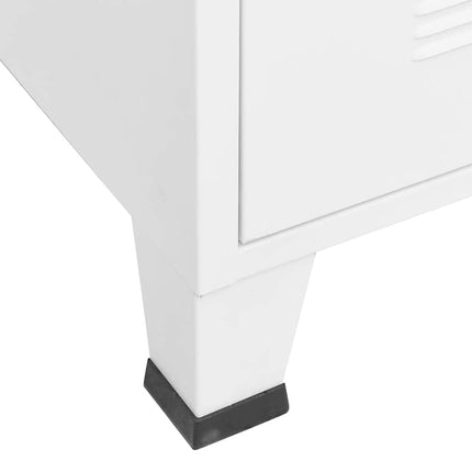 Garderob industriell vit 90x50x180 cm metall