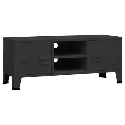 Industriell tv-bänk svart 105x35x42 cm metall