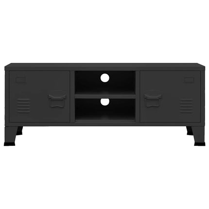 Industriell tv-bänk svart 105x35x42 cm metall