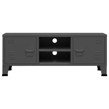 Tv-bänk industristil antracit 105x35x42 cm metall