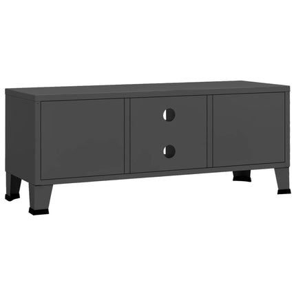 Tv-bänk industristil antracit 105x35x42 cm metall