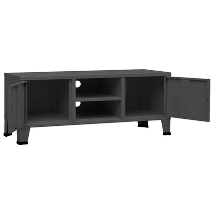 Tv-bänk industristil antracit 105x35x42 cm metall
