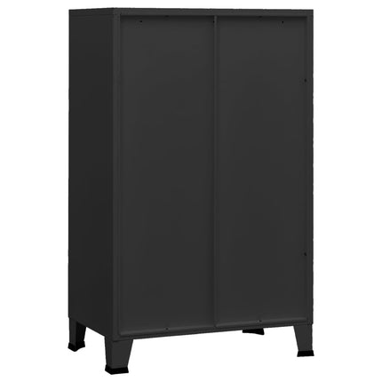 Industriellt förvaringsskåp svart 70x40x115 cm metall