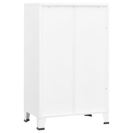 Industriellt förvaringsskåp vit 70x40x115 cm metall