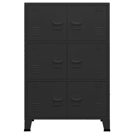 Industriellt förvaringsskåp svart 75x40x115 cm metall