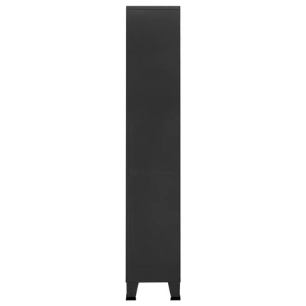 Bokhylla industriell antracit 80x32x180 cm stål