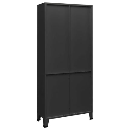 Bokhylla industriell antracit 80x32x180 cm stål