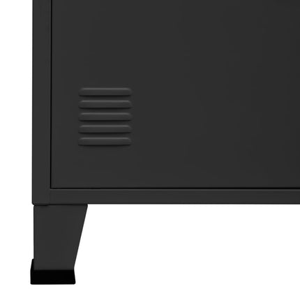 Bokhylla industriell antracit 80x32x180 cm stål
