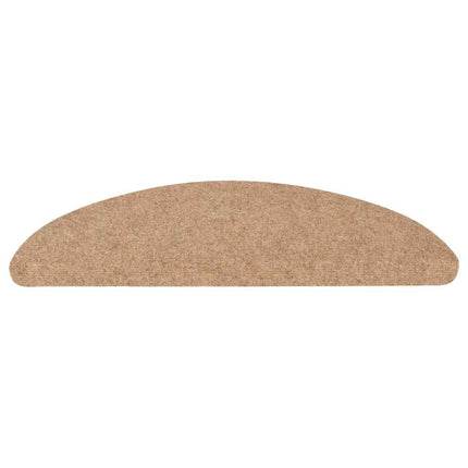 Trappstegsmattor självhäftande 15 st 56x17x3 cm beige