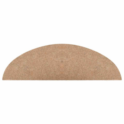 Trappstegsmattor självhäftande 15 st 56x17x3 cm beige