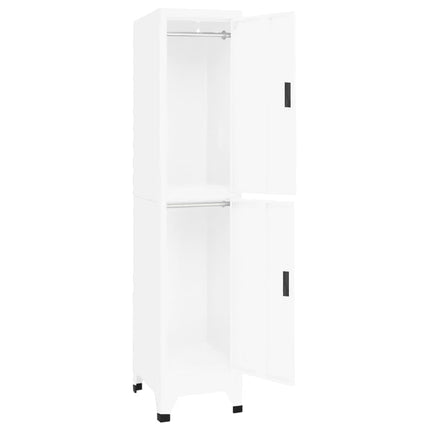 Förvaringsskåp vit 38x45x180 cm stål