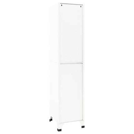 Förvaringsskåp vit 38x45x180 cm stål