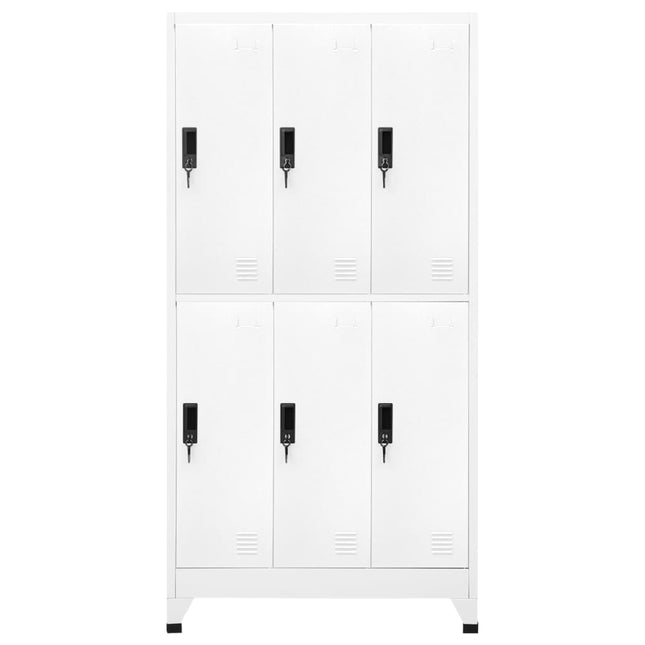 Förvaringsskåp vit 90x45x180 cm stål