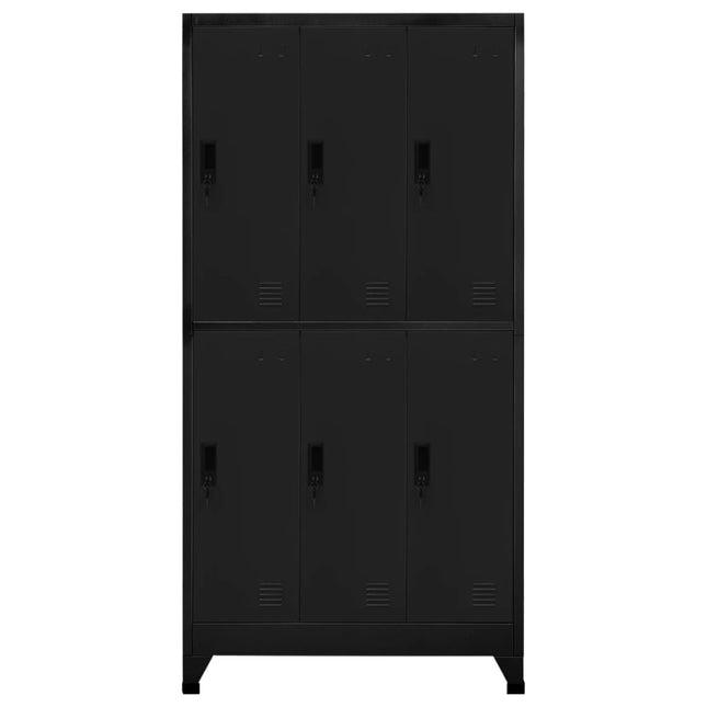 Förvaringsskåp svart 90x45x180 cm stål